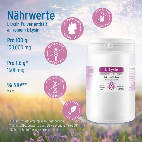 L-Lysin 700g Etikett